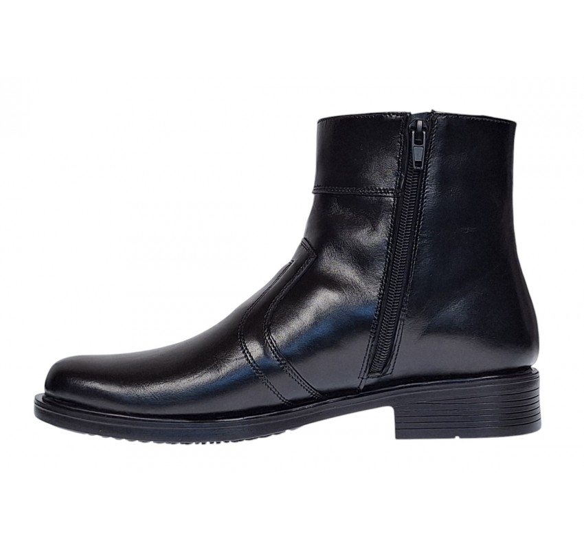 Ghete barbati office din piele naturala cu fermoar negru Ciucaleti T200N