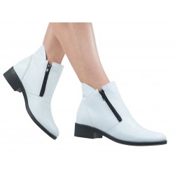 Ghete dama casual din piele naturala Nataly Alb T316BZALB