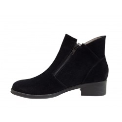 Ghete dama casual din piele naturala intoarsa Nataly Negru Vel