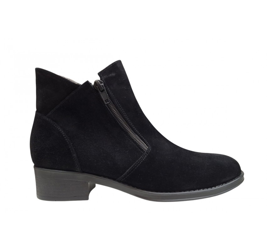 Ghete dama casual din piele naturala intoarsa Nataly Negru Vel Ghete dama casual din piele naturala intoarsa Nataly Negru Vel