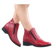 Ghete dama casual din piele naturala Nataly Rosu T 316 ROSU-P