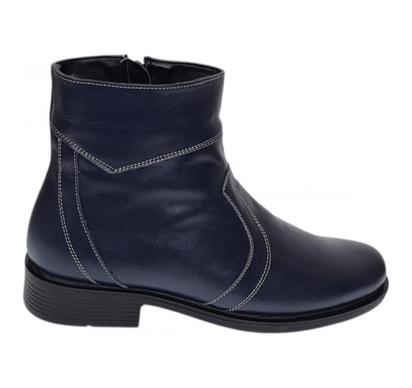 Ghete barbati office elegante din piele naturala cu fermoar Bleumarin Tores