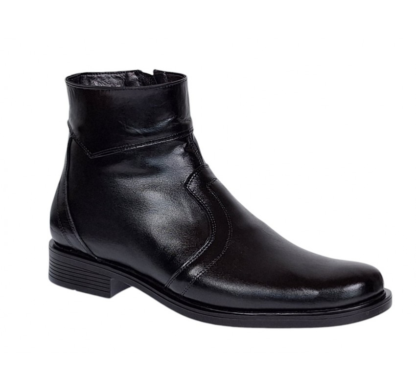 Ghete barbati office elegante din piele naturala cu fermoar Bleumarin TANCABL