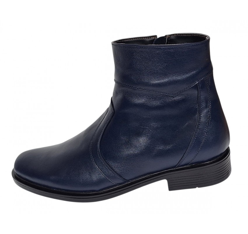 Ghete barbati office elegante din piele naturala cu fermoar Bleumarin TANCABL