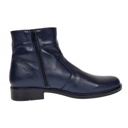 Ghete barbati office elegante din piele naturala cu fermoar Bleumarin TANCABL