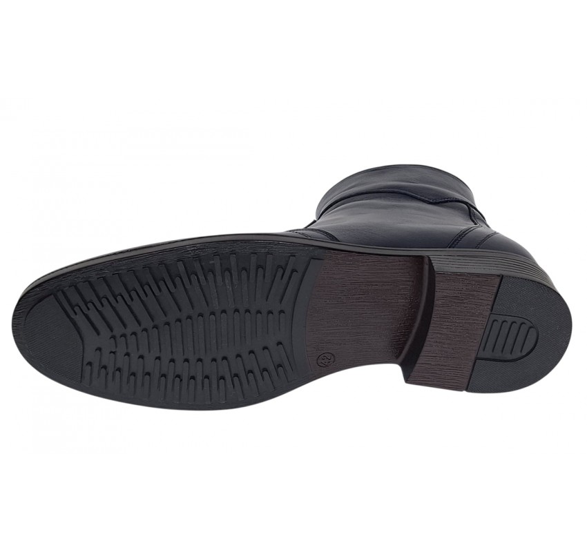 Ghete barbati office elegante din piele naturala cu fermoar Bleumarin TANCABL
