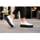 Marimea 37 Pantofi dama casual albi din piele naturala - Un plus stabil de inaltime