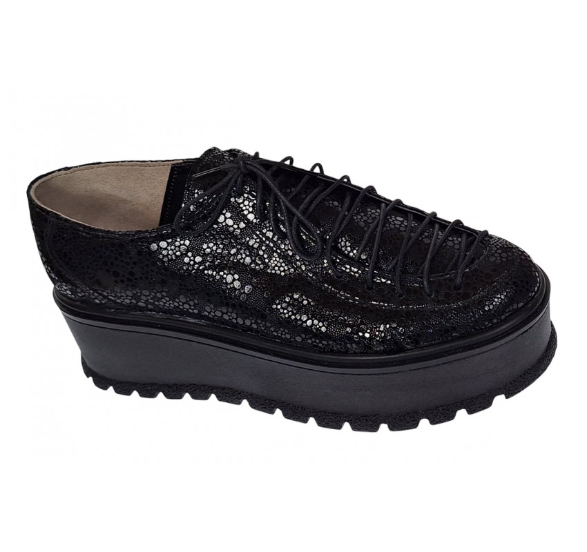 Pantofi dama casual cu platforme de 5 cm - Model Negru TCC4NL