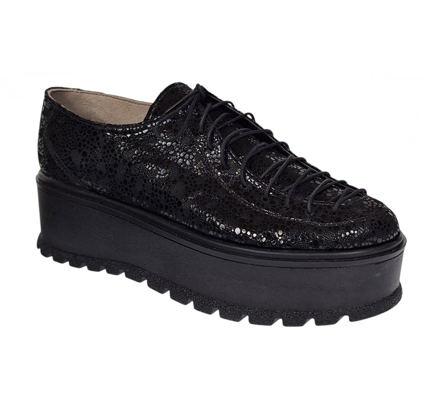Pantofi dama casual cu platforme de 5 cm - Model Negru TCC4NL
