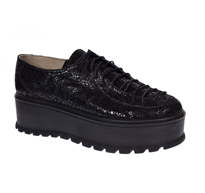 Pantofi dama casual cu platforme de 5 cm - Model Negru TCC4NL