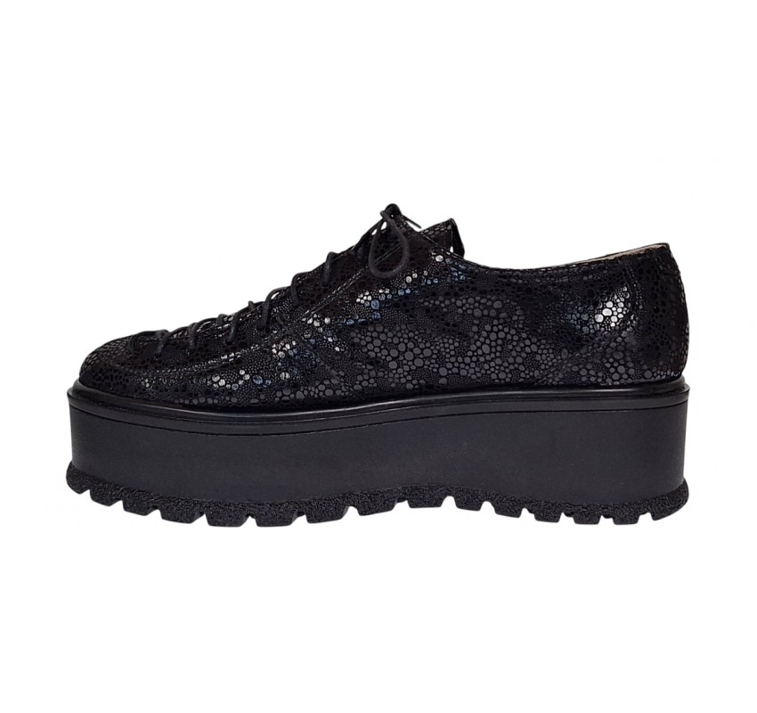 Pantofi dama casual cu platforme de 5 cm - Model Negru TCC4NL