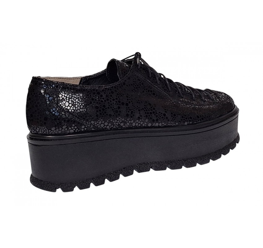 Pantofi dama casual cu platforme de 5 cm - Model Negru TCC4NL