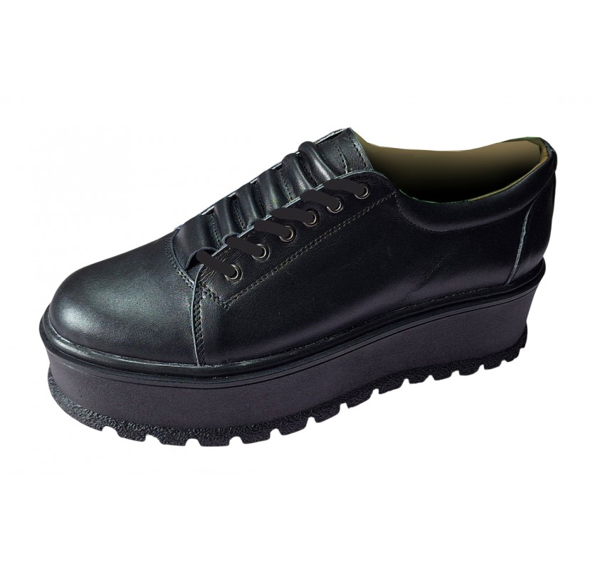Pantofi dama casual cu platforme de 5 cm - Model Negru TCK5N