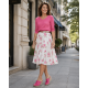 Saboti damă fucsia din piele naturală, cu talpă tip pană culoare vibrantă, confort și stil feminin