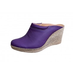 Saboti dama mov din piele naturala, platforme de 7 cm - TEA19MOV