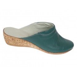 Saboti damă verzi din piele naturală, cu talpă tip pană și design slip-on comod – TEA5V