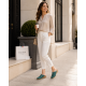 Saboti damă verzi din piele naturală, cu talpă tip pană și design slip-on comod – TEA5V