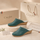 Saboti damă verzi din piele naturală, cu talpă tip pană și design slip-on comod – TEA5V