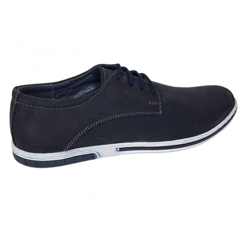 Pantofi sport barbati din piele naturala bufo Bleumarin Inchis TENBUFBLC