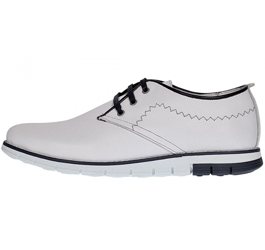 Oferta 40, 42 Pantofi barbati sport din piele naturala Alb Yanis Confort Oferta 40, 42 Pantofi barbati sport din piele naturala Alb Yanis Confort