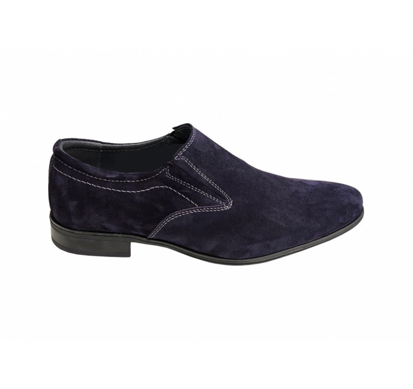 Pantofi barbati eleganti, din piele naturala, Negru VELUR, CIUCALETI SHOES