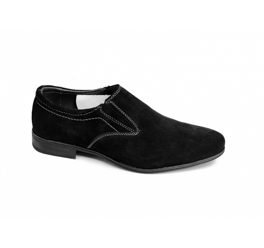 Pantofi barbati eleganti, din piele naturala, Negru VELUR, CIUCALETI SHOES