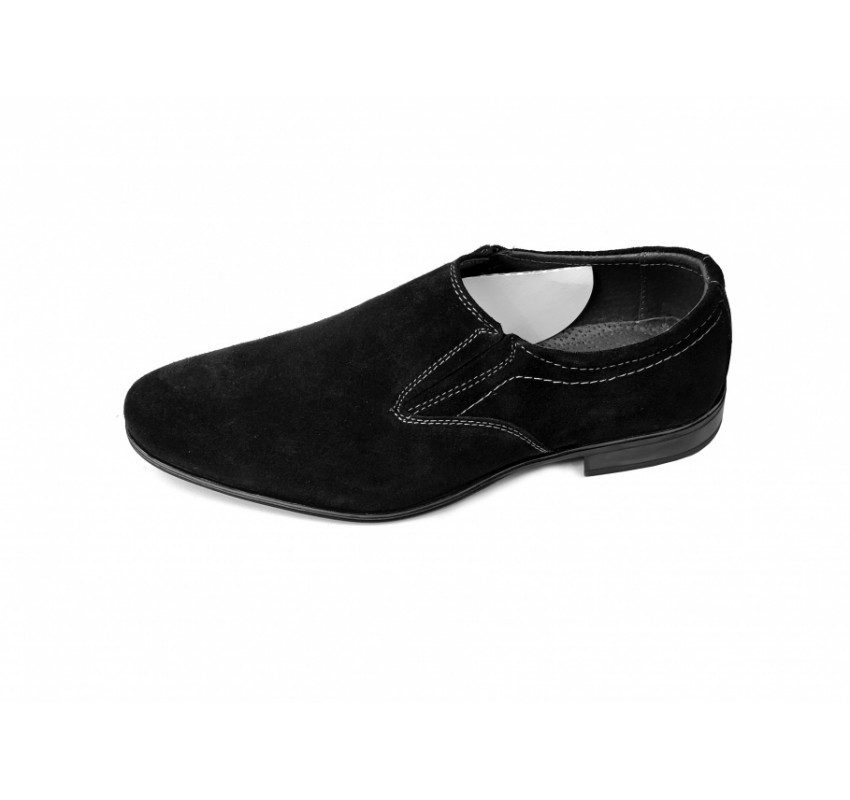 Pantofi barbati eleganti, din piele naturala, Negru VELUR, CIUCALETI SHOES