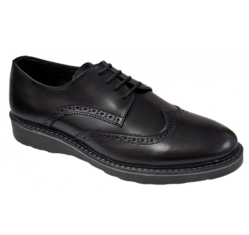 Pantofi barbati, casual, din piele naturala, Negru, TEST199NS