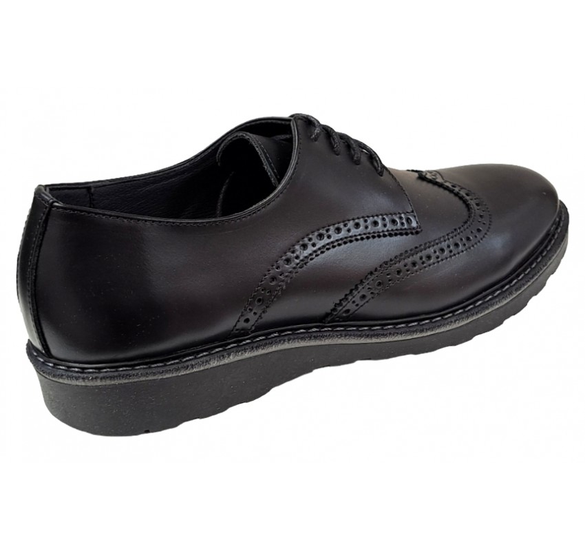Pantofi barbati, casual, din piele naturala, Negru, TEST199NS