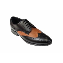 Pantofi barbati casual, din piele naturala Negru si Maro, CIUCALETI