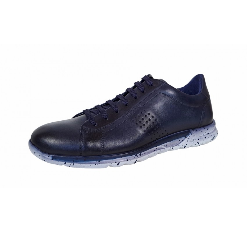 Pantofi barbati, casual, din piele naturala, bleumarin, ALEXANDER, TEST397BL