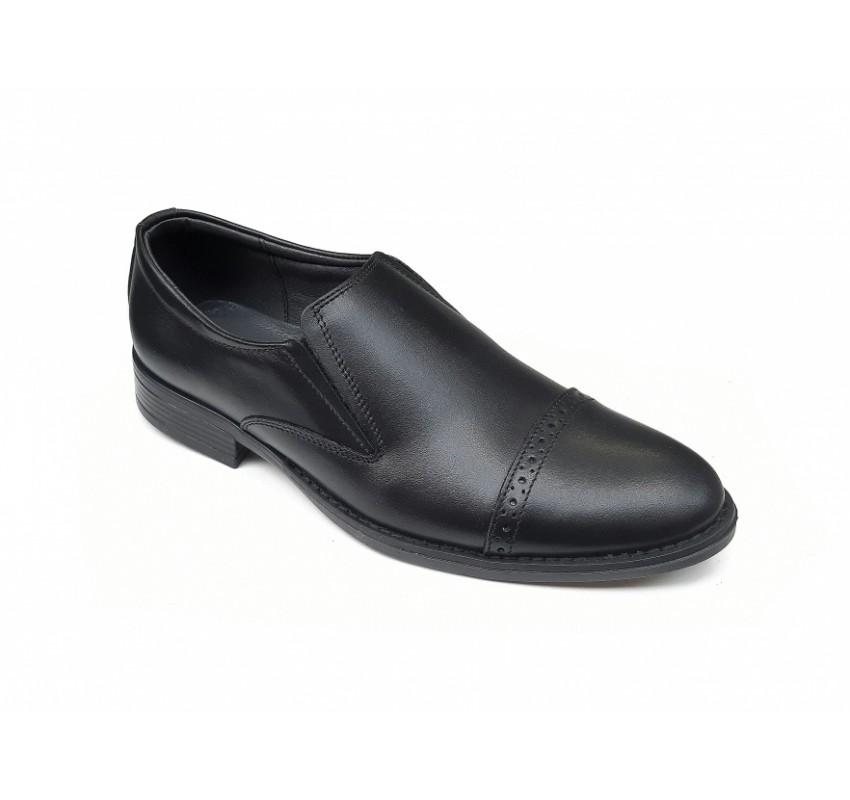 Pantofi barbati eleganti, din piele naturala, Negru, cu elastic - CIUCALETI SHOES, TEST43