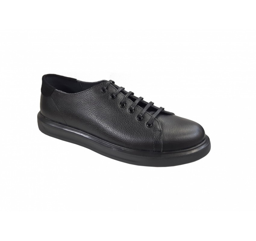 Pantofi barbati sport din piele naturala, Negru - CIUCALETI SHOES
