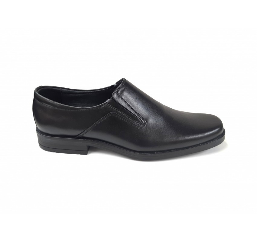 Pantofi barbati eleganti, din piele naturala, Negru, Elastic - CIUCALETI SHOES