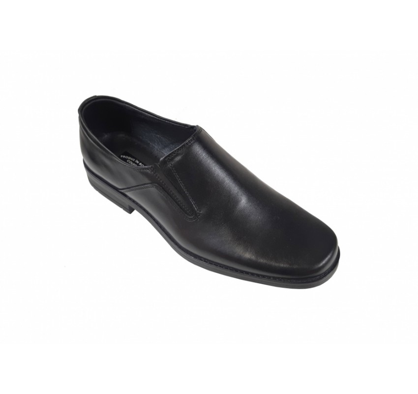 Pantofi barbati eleganti, din piele naturala, Negru, Elastic - CIUCALETI SHOES