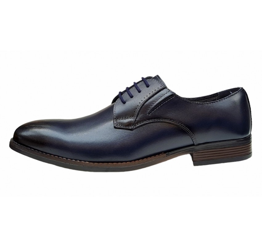 Pantofi barbati office, eleganti din piele naturala, Bleumarin, TEST59BL