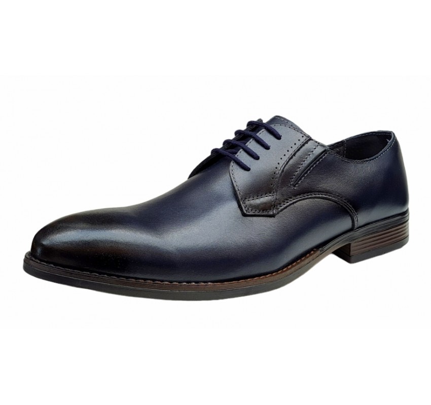 Pantofi barbati office, eleganti din piele naturala, Bleumarin, TEST59BL