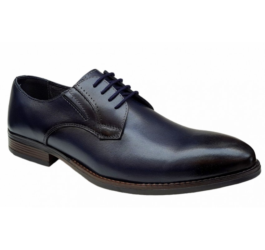 Pantofi barbati office, eleganti din piele naturala, Bleumarin, TEST59BL