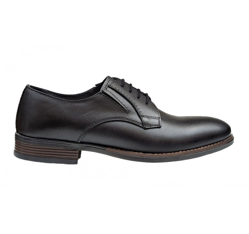 Pantofi barbati office, eleganti din piele naturala, Negru, TEST59N