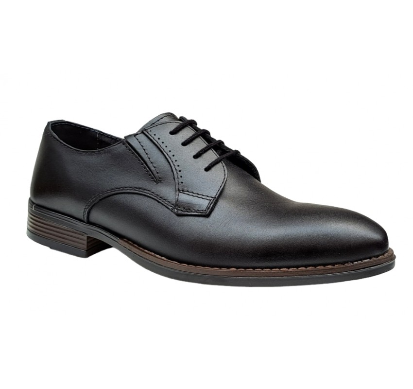 Pantofi barbati office, eleganti din piele naturala, Negru, TEST59N