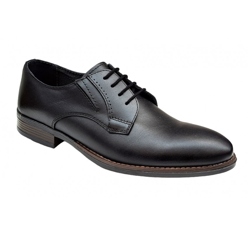 Pantofi barbati office, eleganti din piele naturala, Negru, TEST59N