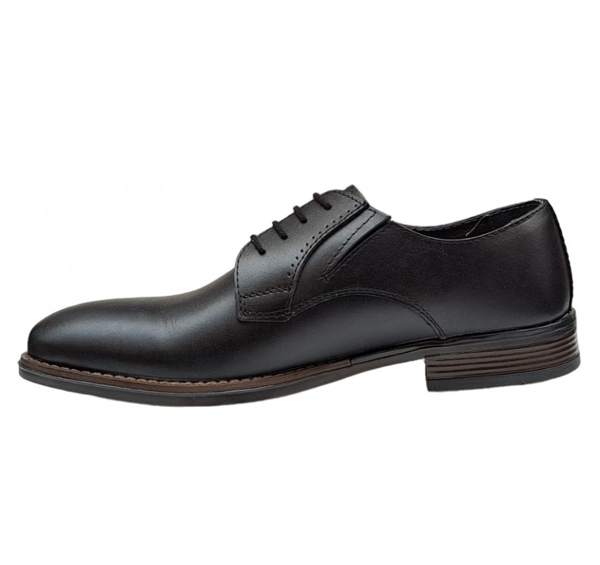 Pantofi barbati office, eleganti din piele naturala, Negru, TEST59N