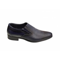 Pantofi barbati eleganti, din piele naturala, Bleumarin, cu elastic, CIUCALETI SHOES