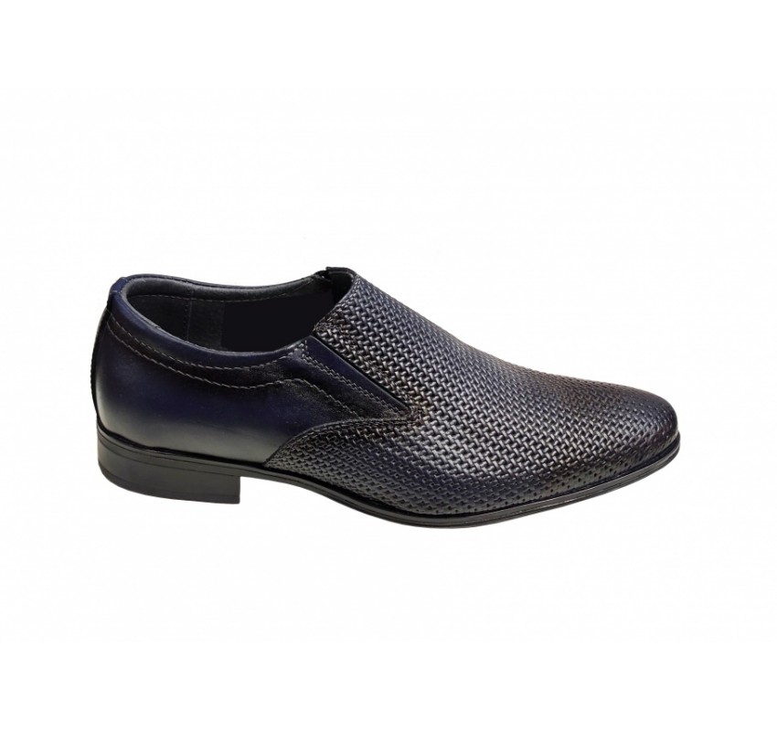 Pantofi barbati eleganti, din piele naturala, Bleumarin, cu elastic, CIUCALETI SHOES