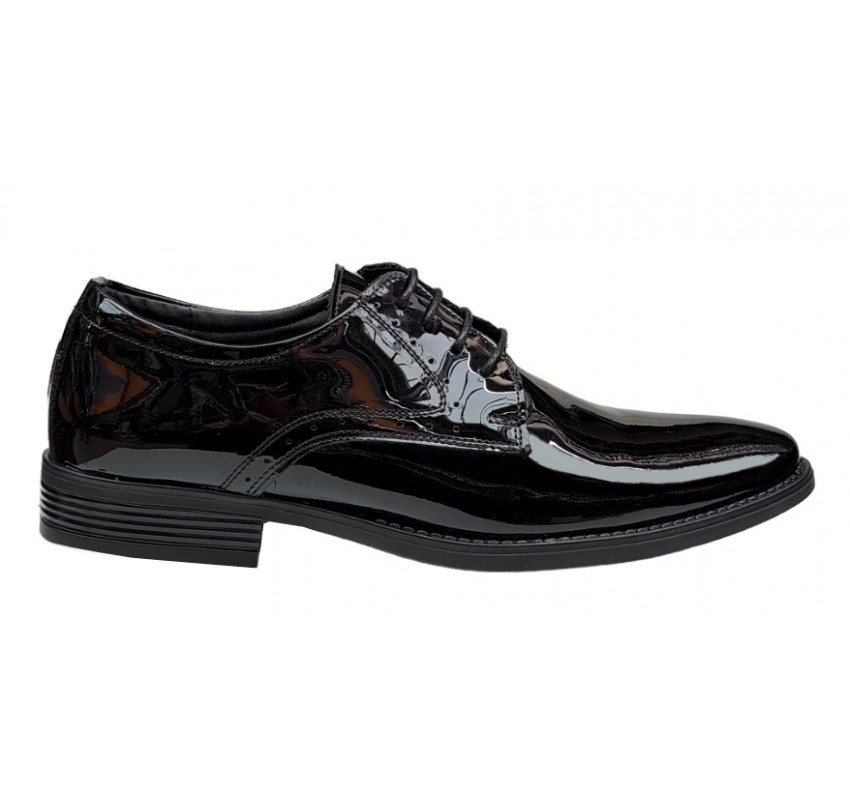 Pantofi barbati office, eleganti din piele naturala, Negru, LAC, TEST62NL