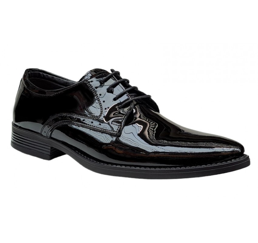 Pantofi barbati office, eleganti din piele naturala, Negru, LAC, TEST62NL