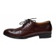 Pantofi barbati office, eleganti din piele naturala, Croco, maro, LAC, TEST64CRML