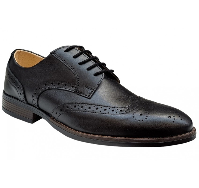 Pantofi barbati office, eleganti din piele naturala, Negru, TEST68N