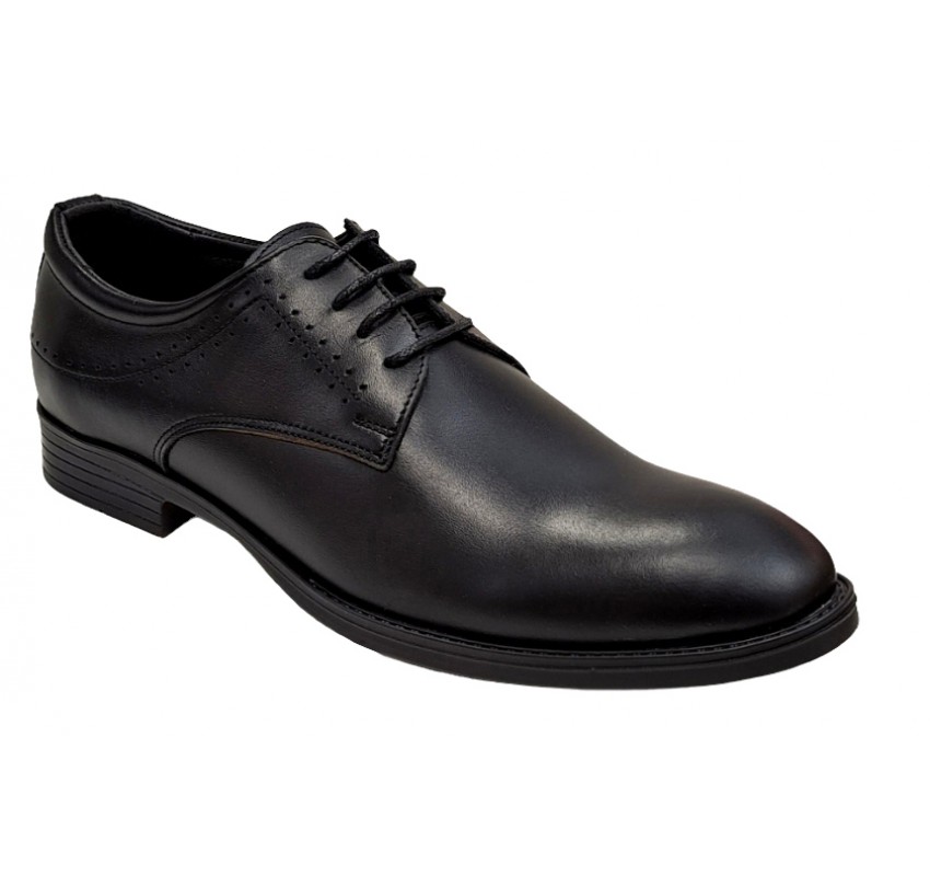 Pantofi barbati office, eleganti din piele naturala, Negru, TEST69N