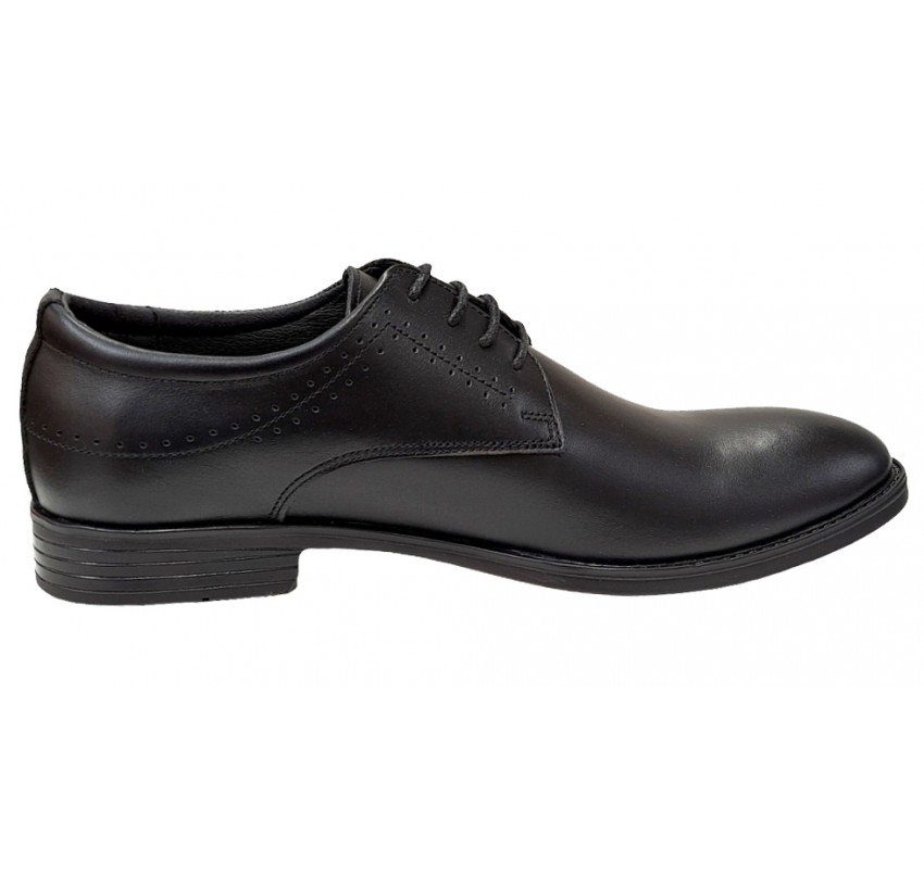 Pantofi barbati office, eleganti din piele naturala, Negru, TEST69N